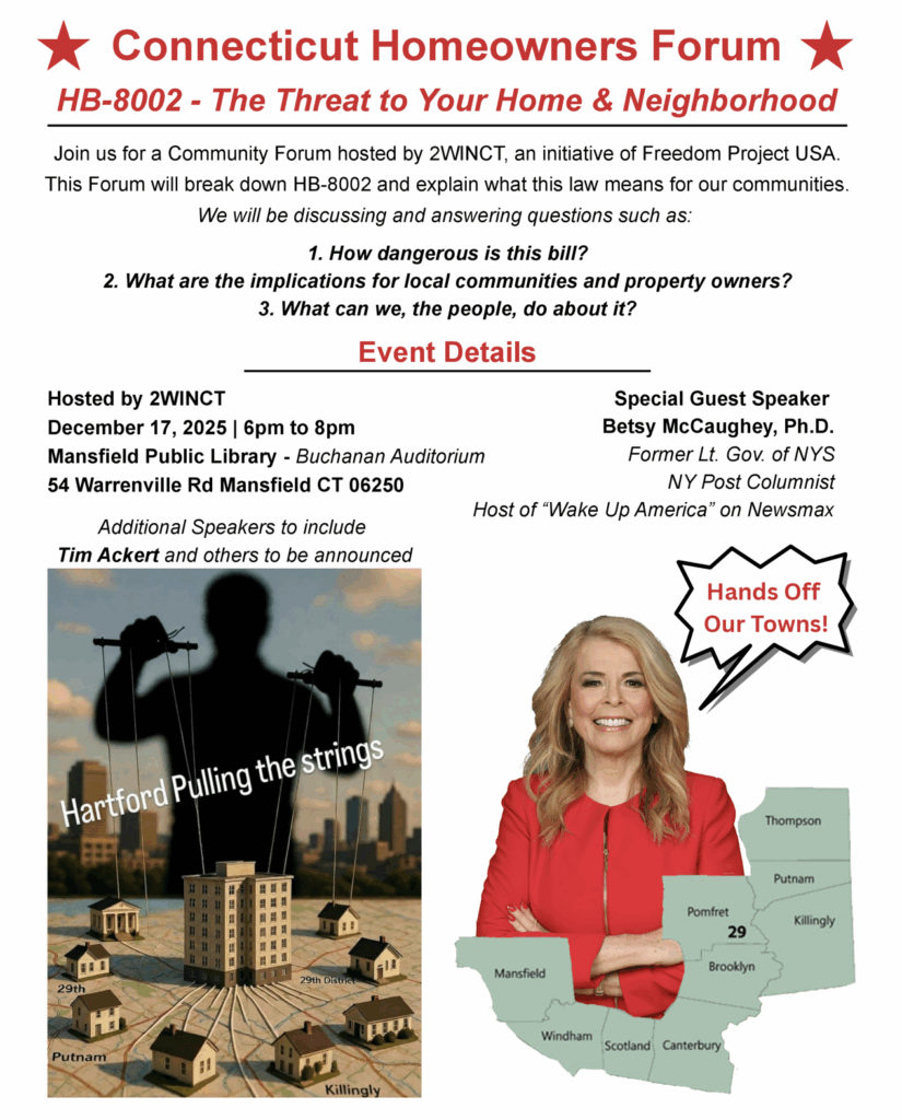 Community flyer regarding Connecticut's HB-8002